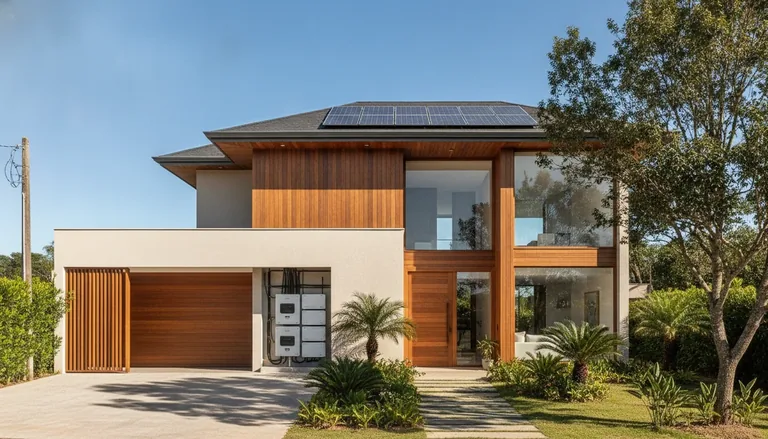 Representação ilustrativa de imóvel com energia solar: On-grid